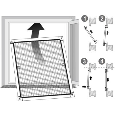 Skordýraskjár rammagluggi með veðurrönd